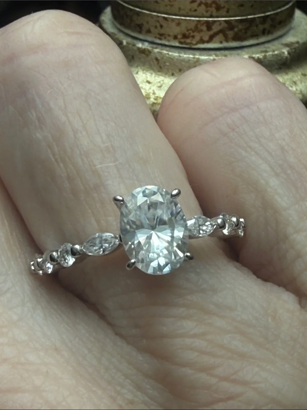 2 CT Oval solitaire GRA CERTIFIED MOISSANITE DIAMOND 925 Sterling Silver Ring